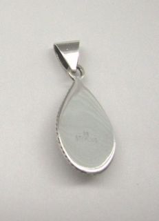 Handcrafted RB Sterling Silver Amber Teardrop Pendant