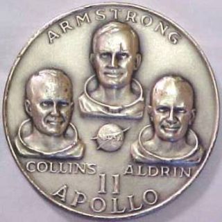 Medallic Art 63mm 1969 Apollo 11 999 Silver Medal 9174
