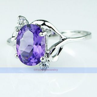 Genuine 1 2ct Purple Amethyst Silver Ring Size 6 1 4 Over 99 Satisfied 