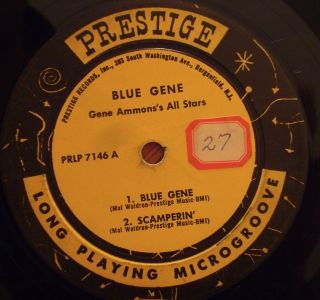 Gene Ammons Blue Gene LP Prestige 7146 Deep Groove Mono RVG
