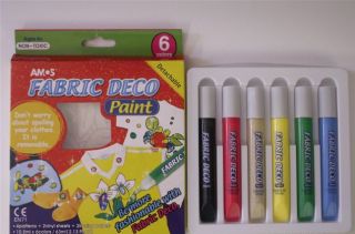Amos Fabric Deco Paint 4 Patterns 6 Colors Clothing Art
