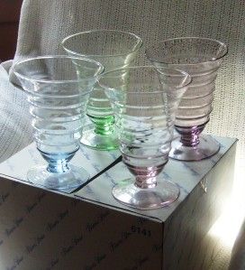 princess house colored crystal large dishes set of 4
