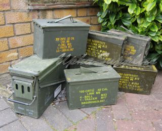 NATO Army Surplus G1 Genuine Metal Ammo Boxes 7 62mm 50 Cal 40mm 