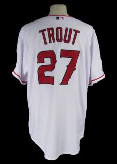 NWT Mike Trout 27 LA Anaheim Angels Home Jersey 52 Majestic Authentic 