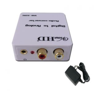 Viewhd SPDIF Coaxial Digital to Analog Audio Converter 3 5mm Headphone 