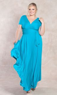 SWAK Designs Sexy Anastasia Wrap Maxi Dress in New Sonsi Mint Kelly 