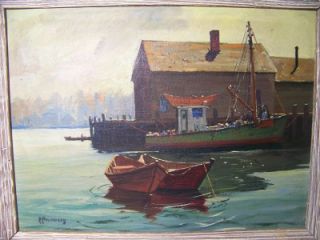 Amundsen JJ Enwright Pair Paintings Rockport Series Original Oils 