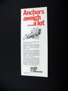 Albina Anchor Windlass Boat Yacht 1970 Print Ad