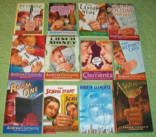 12 Andrew Clements Books Frindle Landry News Lunch Money Library Card 