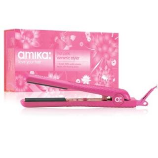 NEW Amika Ceramic Hair Straightener (Hot Pink)