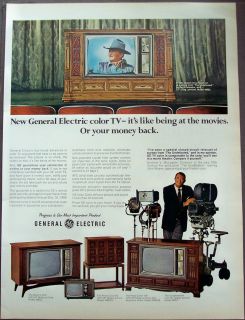   vintage Ad General Electric TV John Wayne, Andrew V McLaglen