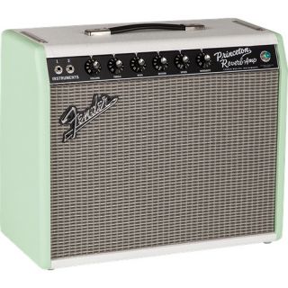 Fender 1965 Princeton Reverb Tube Amplifier w Cover Surf Tone Green 