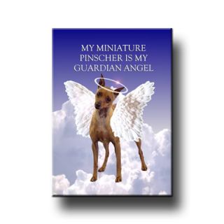 Miniature Pinscher Guardian Angel Fridge Magnet No1 Dog