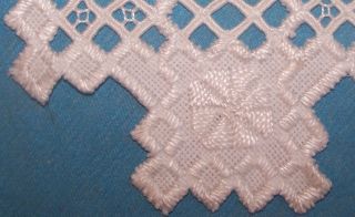 Antique Vintage Beautiful Hardanger Embroidery 11 x 11