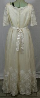 1960s Alfred Angelo Edythe Vincent Beaded Jeweled Lace Wedding Dress 