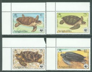 Anguilla 1983 Scott 537 40 WWF Turtles Very Fine Mint Never Hinged 