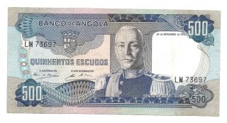 angola 500 escudos 1972 vf++ crisp banknote p 102