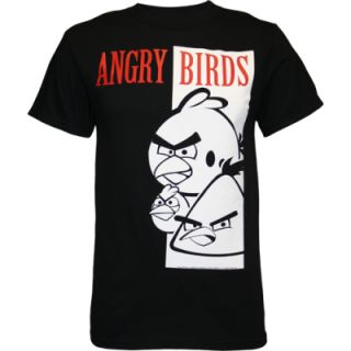   for all fans of the angry birds game adult black 100 % cotton t shirt