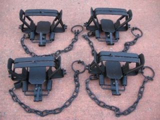 Northwoods 3 Double Coil Spring Animal Traps Dyed and Waxed