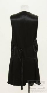 Ann DEMEULEMEESTER Black Wool Cotton Long Vest Size Small