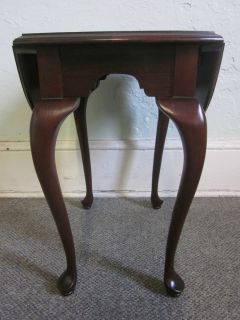 Ethan Allen Cherry Queen Anne Dropleaf End Table