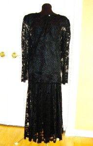 Nili Richards 2 Piece Black Lace Dress Womens 16