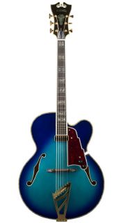 Angelico EXL 1DP Blue Sunburst New Hollow Body Electric Guitar w Dlx 