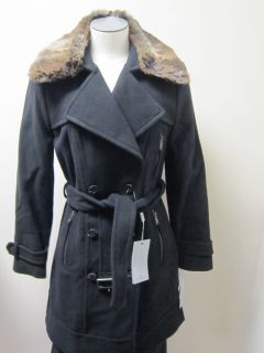 Andrew Marc New York Conquer Double Breasted Wool Coat Black $580 