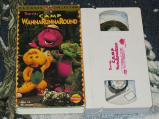 Barney Camp Wannarunnaround Actimates VHS Tape Camping Video BJ Baby 