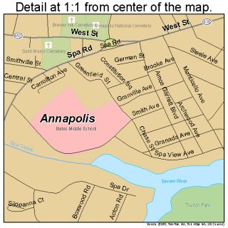 Annapolis Maryland Street Road Map MD Atlas Poster PR