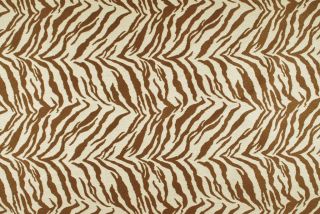 Brown and cream zebra or tiger print upholstery fabric