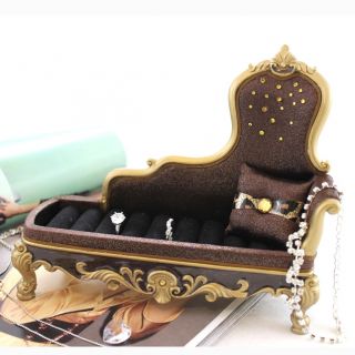   Lounge Chair Ring Holder Brown Metallic Leopard Print Animal