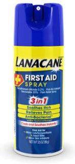 10 Lanacane First Aid Spray 3 in 1 Itch Pain Reliever Anti Bacterial 3 
