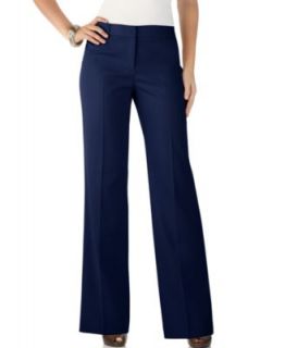 Anne Klein New Navy Classic Stretch Flat Front Dress Pants 4 BHFO 