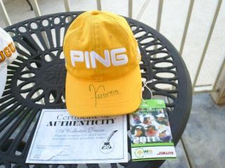 Signed Masters Champ Angel Cabrera Ping Hat Proof COA