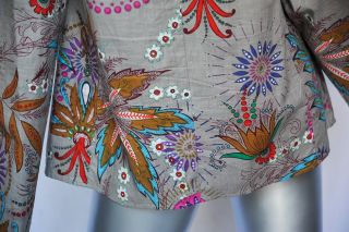 Antik Batik Gorgeous Floral Bohemian Multi Color Cotton Blouse Shirt 