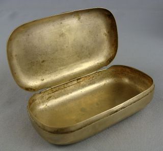 Antique Chromed Brass Ornated Traveling Bathroom Soap Dish Container 