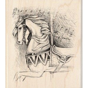   Rubber Stamps Vintage Antique Carousel Horse Merry Go Round