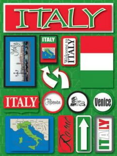 Italy Jet Setters Reminisce Dimensional Scrapbooking Stickers