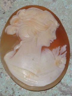 Vintage Hand Carved Italian Shell Cameo Loose No Setting