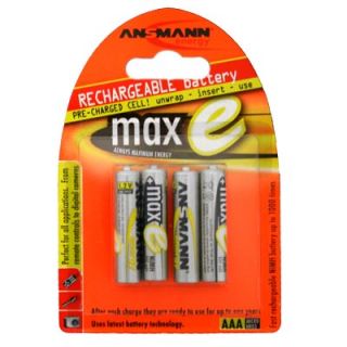 Ansmann Maxe AAA Rechargeable Batteries NiMH 800mAh 4pk