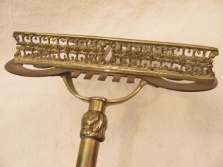 Vintage Antique Brass Harp Sheet Music Stand Adjustable