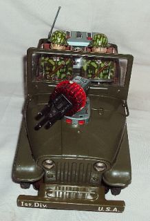 Vintage Nomura US Army Combat Jeep Battery Operated Tinplate Toy TN 