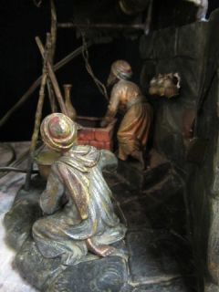 Large Antique Bergman Vienna Bronze Lamp Men with Well