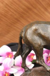 Signed Antoine Barye Donkey Horse Family Bronze Marble Sculpture Art 