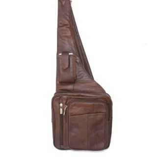 Genuine Leather D Brown Sling Messenger Unisex Backpack