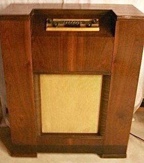 Antique Silvertone Vintage Console Tube Radio Restored and Working 