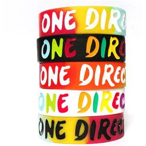 5pcs 1D One Direction Bracelet Lot Boys UK Pop Band Silicon Wristband 