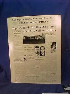 1957 APALACHIN Mob MAFIA ROUNDUP Newspaper POSTER