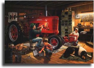 Forever Red Hand Signed Farmall Tractor Art 11 x 17